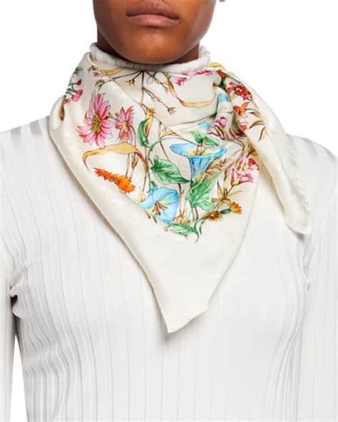 what does gucci sine bouquet scarf say|gucci scarf material quality.